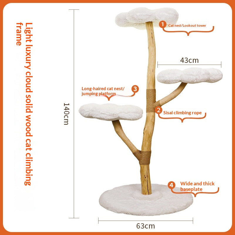Grand arbre de chat tout-en-un avec une plate-forme de sautLuxury Et pourtant d'économie d'espace en W solide