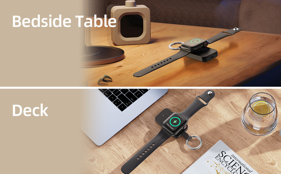 Portable 1000mAh Magnetic Watch Power Bank Porte-clés sans fil Chargeur