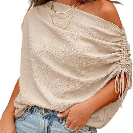 T-shirt hors-épaule Top avec une touche design pour les femmes porter