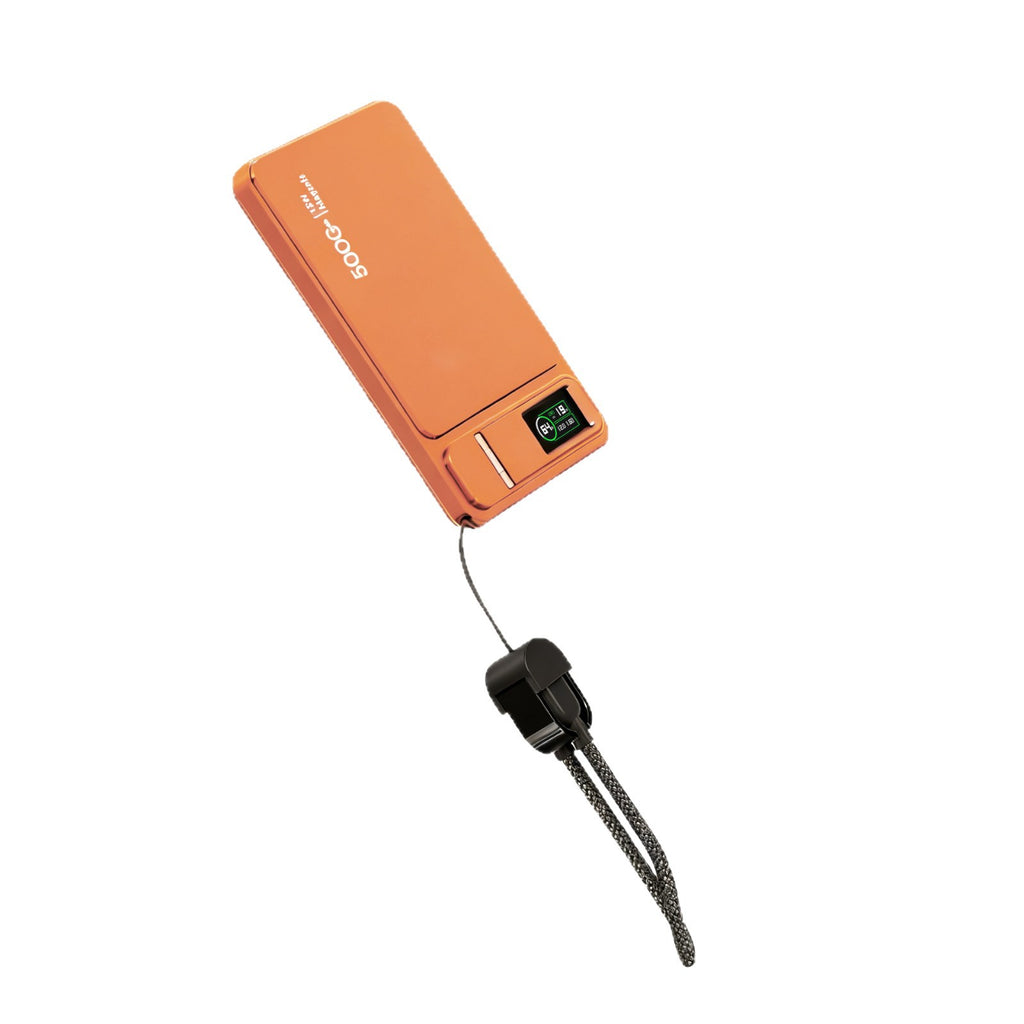 Batterie externe ultra-mince avec support d'écran couleur et charge magnétique sans fil