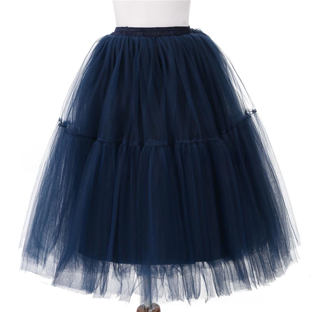 Jupe européenne et américaine à 6 couches Tulle plissée