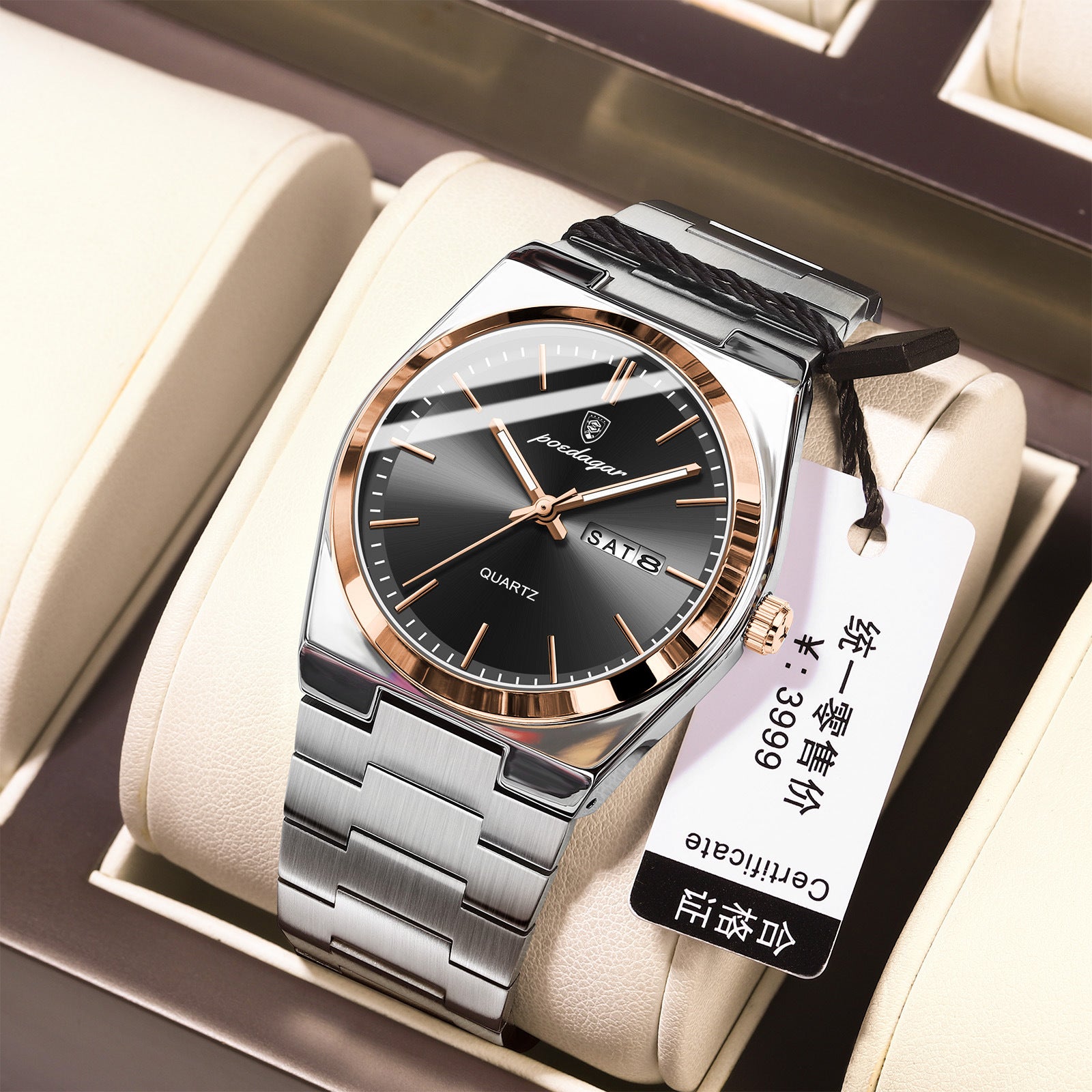 Montres Homme ultra-mince étanche Lumineux