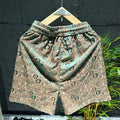 Homme Mode Style ethnique Laser Fleur foncée Mode Ice Silk Short