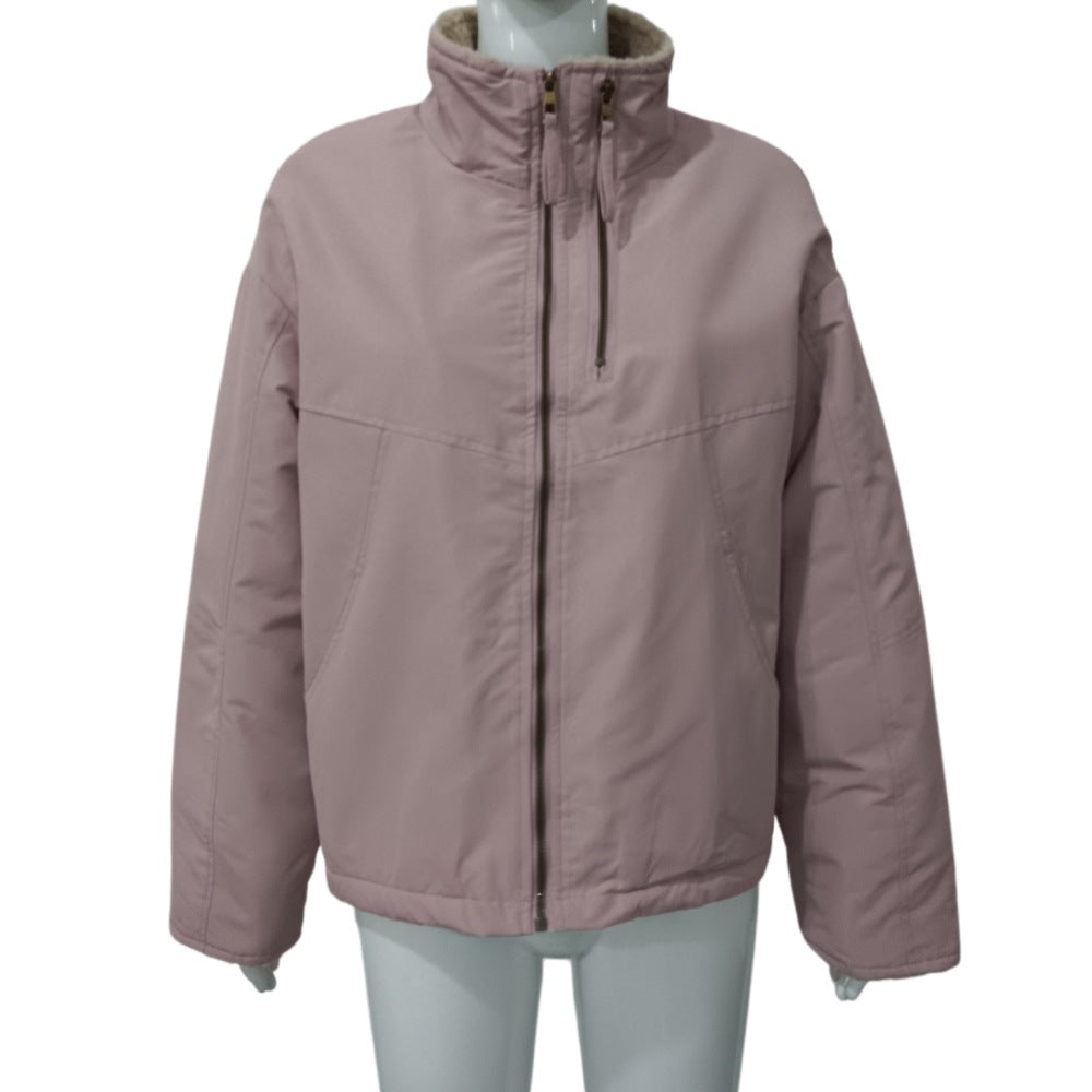 Parka de coton à boucle courte pour femmes avec un collier de soutien et vêtements de travail..