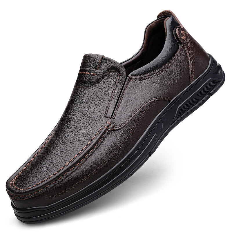 Chaussures décontractées confortables pour hommes en cuir de vache pleine fleur