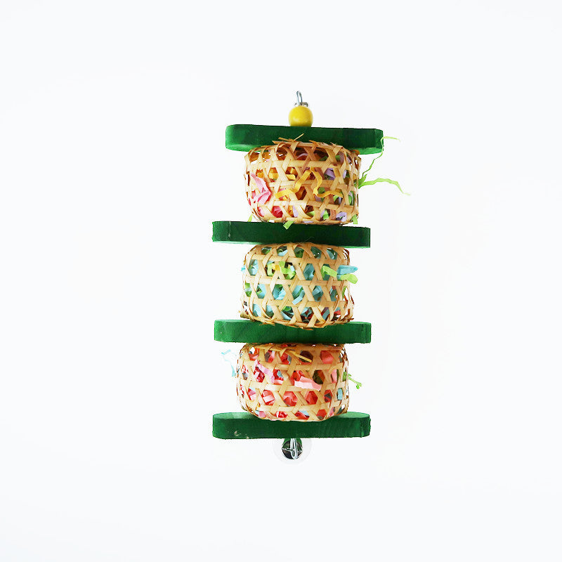 Produits pour perroquet Jouet d'oiseau Rattan Papier tissé Poussettes en bois de soie