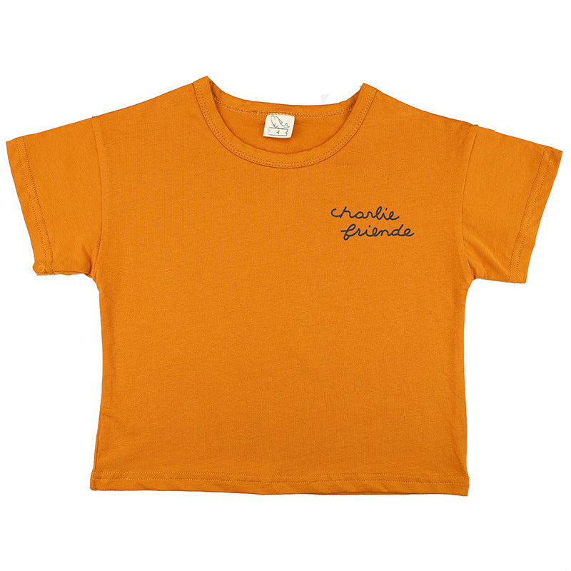Vêtements parents-enfants Vêtements de famille Coton T-shirt à manches courtes Couple