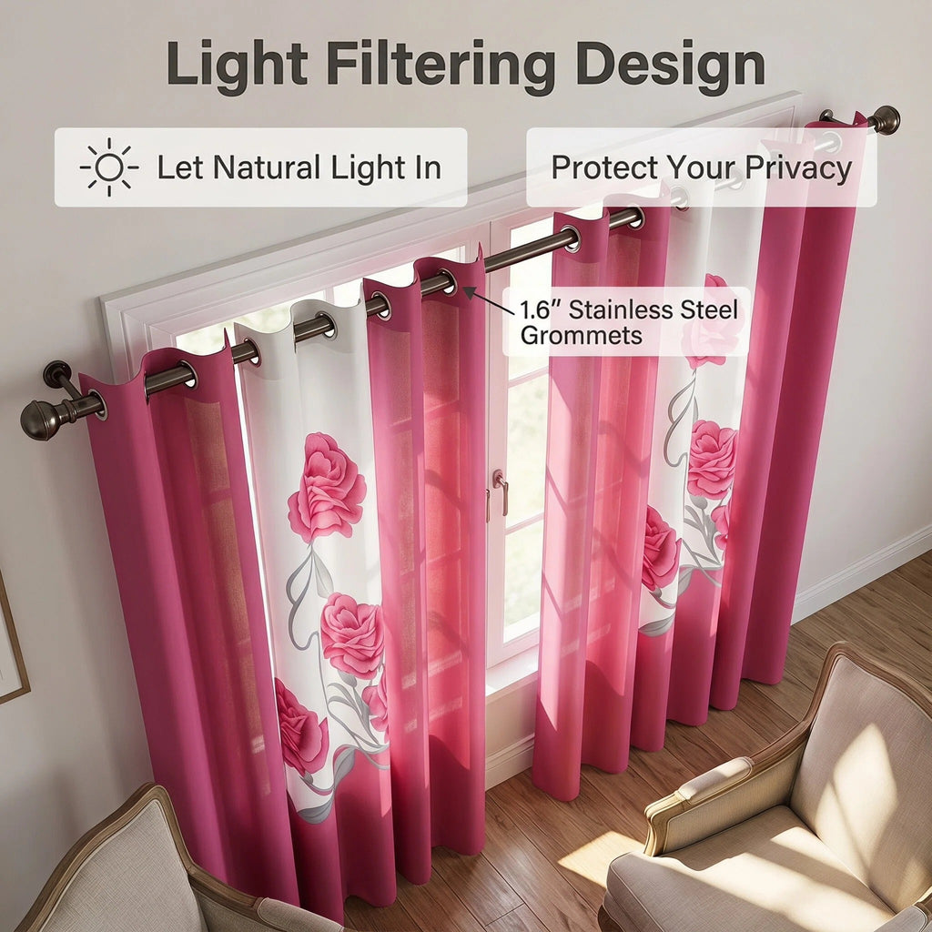 Couche de lit et rideau rose et rose blanc 9 pièces pour la Reine Et Roi