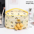 Cosmetics bag portable cut large yellow-21*11*12cm-pu-1 piece
