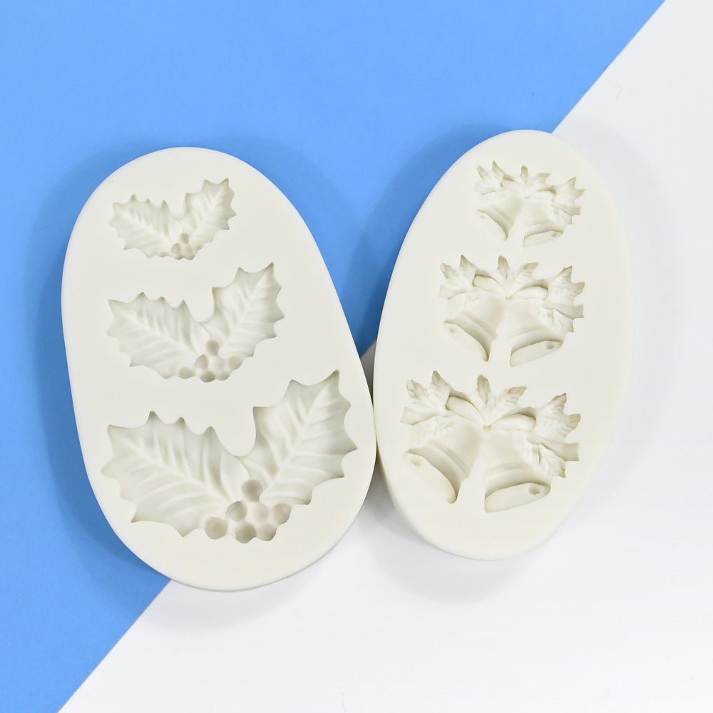 Jingling Bell Leaf de chinois Ilex Silicone Mold Fondant Cake Decoration Mold