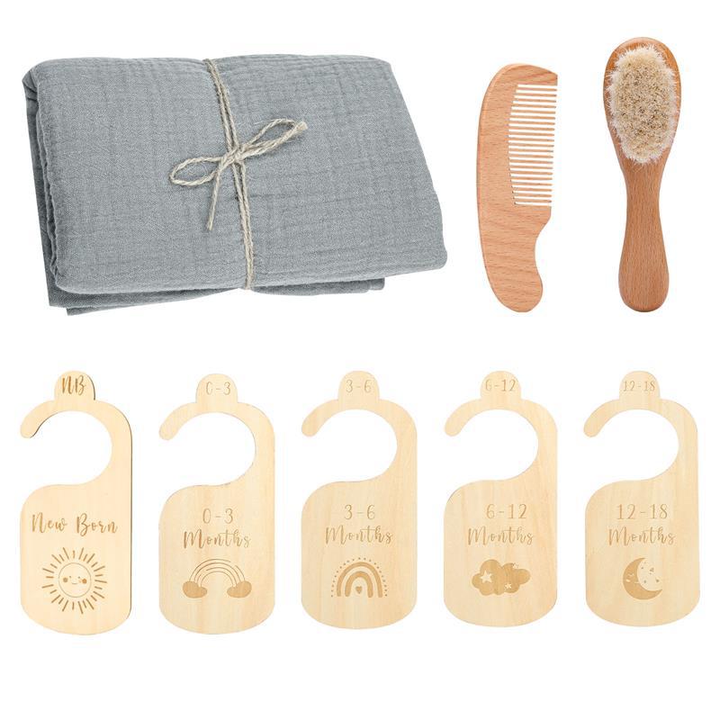 Bébé Born Gift Set Laine Brosse Bébé Skin-friendly Serviette de bain Bébé Un mois Un siècle Cent