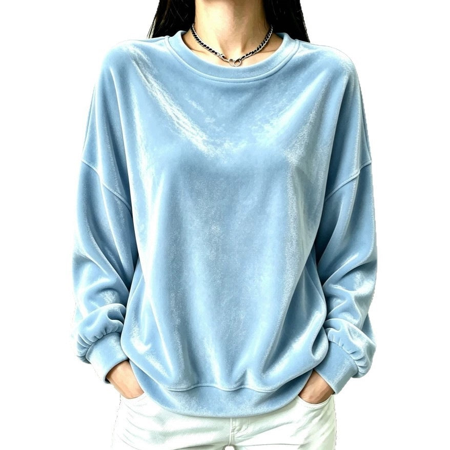 Femmes Casual Gold-velvet manches longues Hoodie