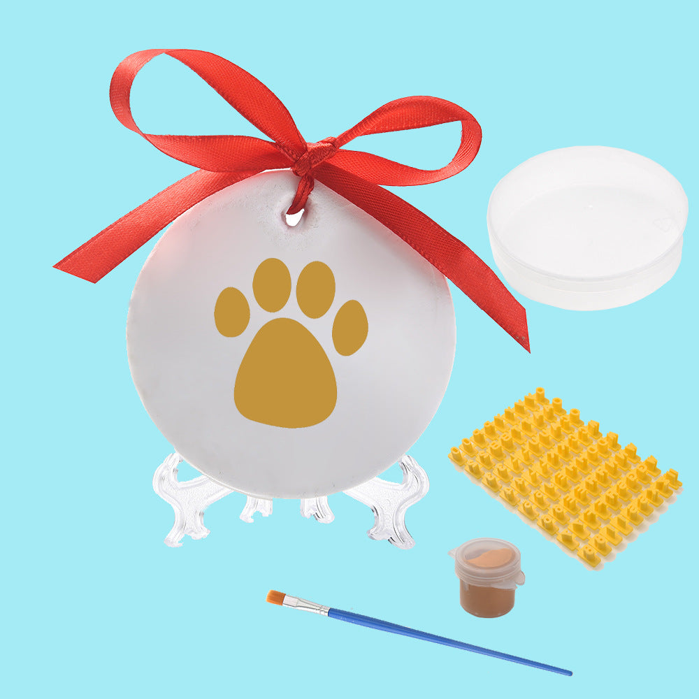 Chat de chat blanc et chien Paw bricolage encre Pad souvenir