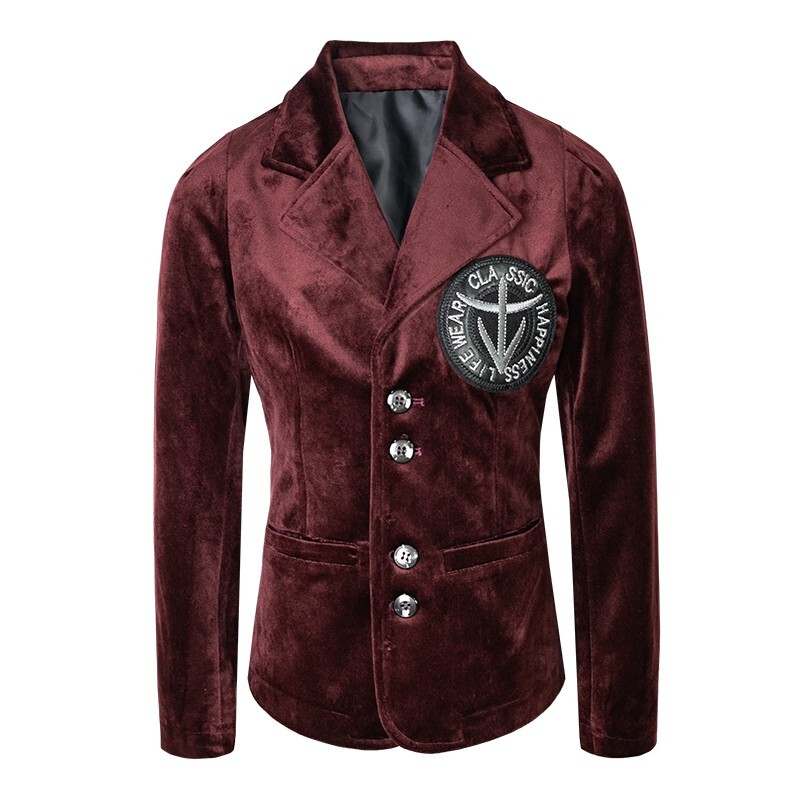 Garçon costume formel anniversaire Veste de fête Velvet Blazer vin rouge 3-7y Slim Fit
