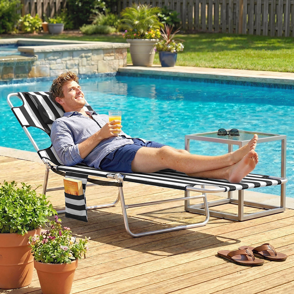 Chaise de tannage avec trou de visage