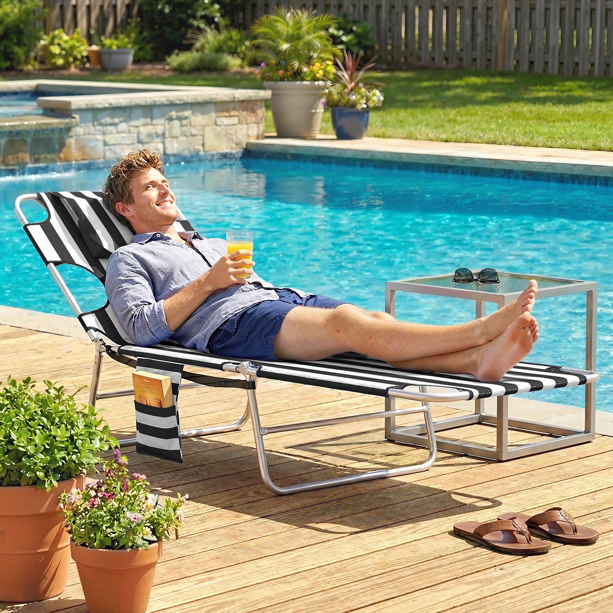 Chaise de tannage avec trou de visage