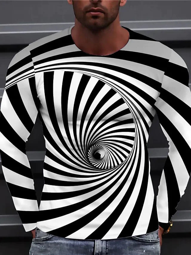 T-shirt tendance Hip-hop Gradient Swirl Retro