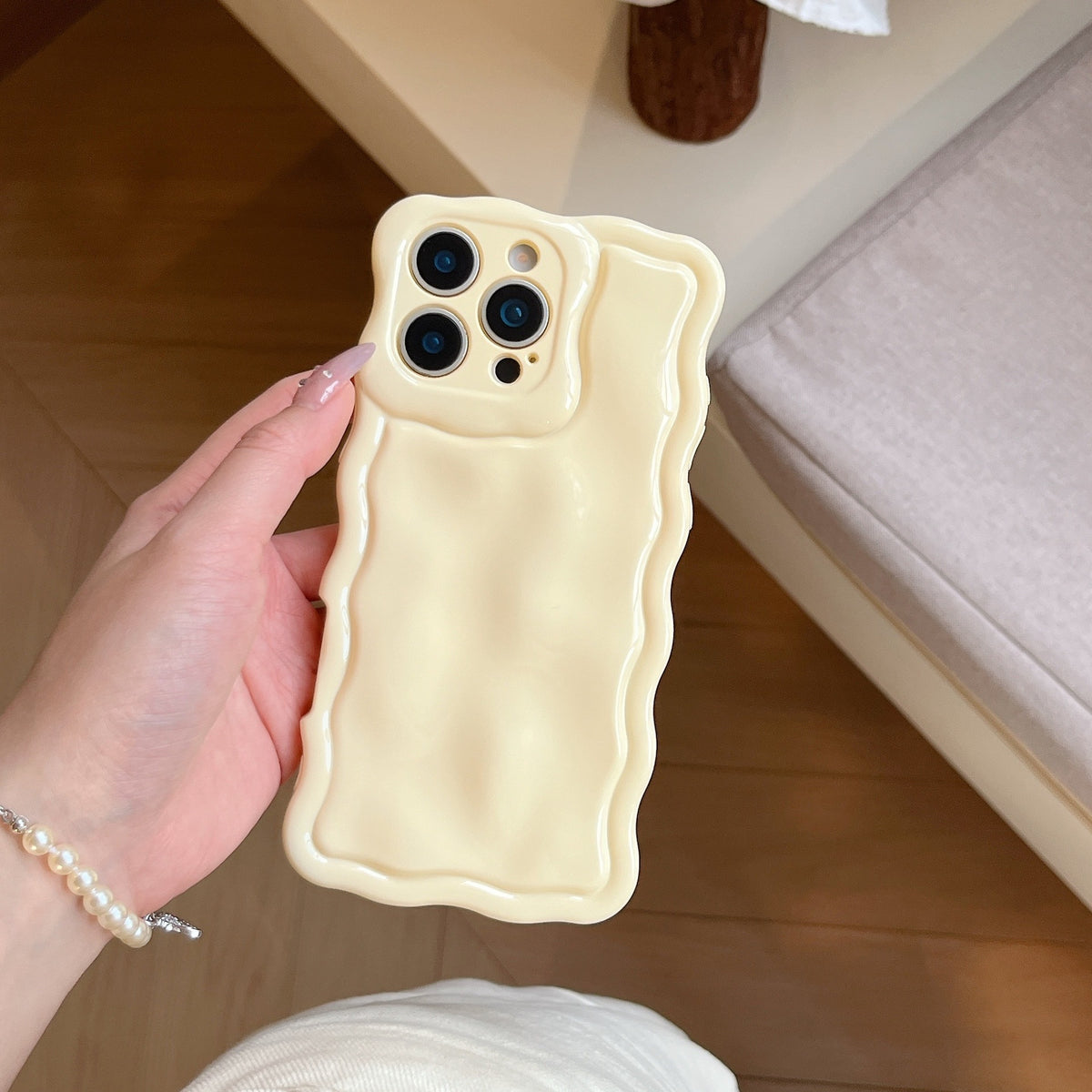 Ins Niche Water Ripple pour 17pro Max Phone Case