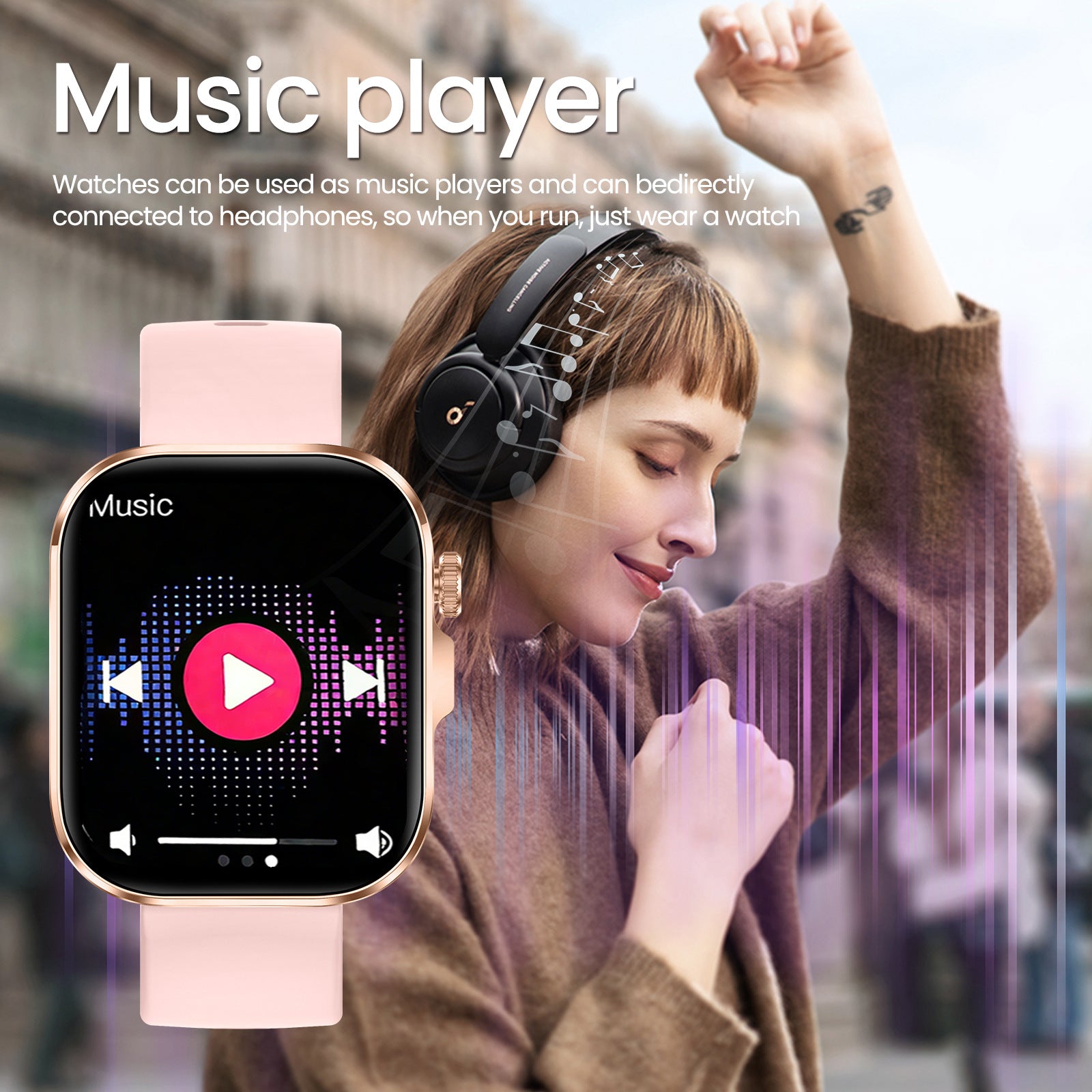 Multifonctionnel Fitness Smartband avec contrôle de musique