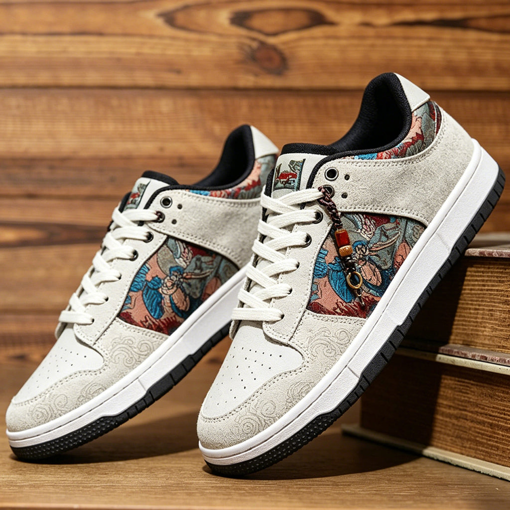 Hommes Chaussures peintes et brodées sport-casual