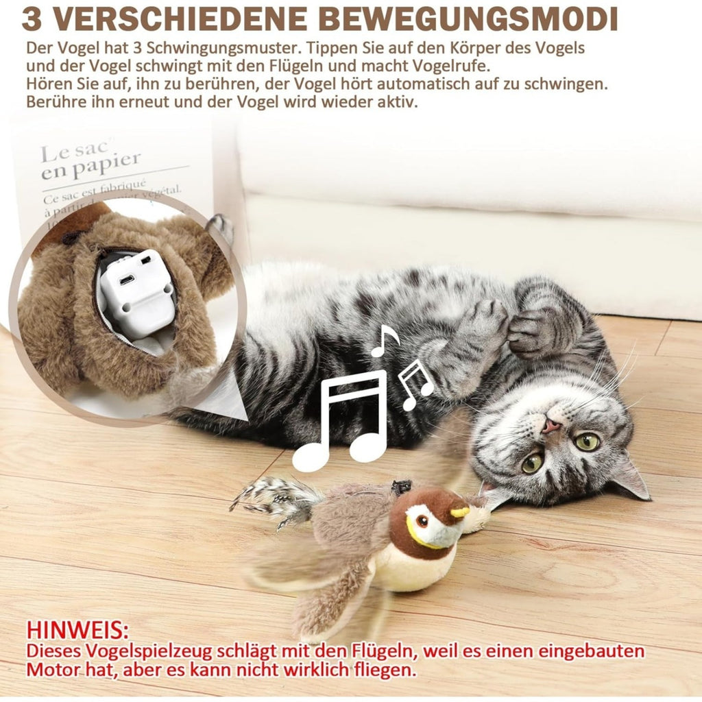 Jouet chat électrique TGFIX Bird pour self-play - Jouet chat automatique interactif avec Catnip