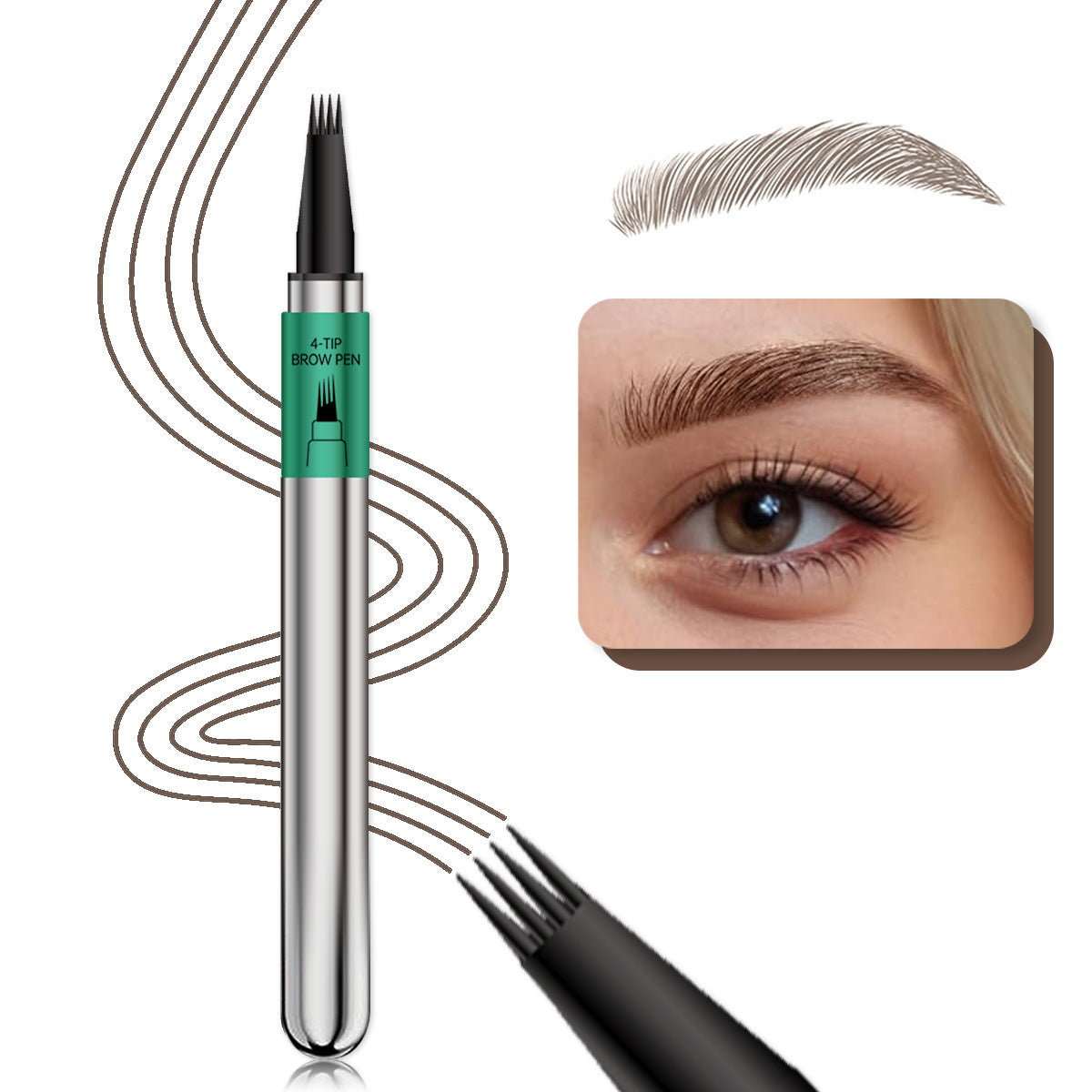 Crayon à sourcils sauvages à quatre griffes résistant aux boues