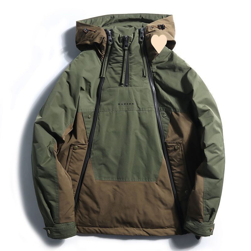 Double Zipper Design Trendy Casual Down Niche veste chaude