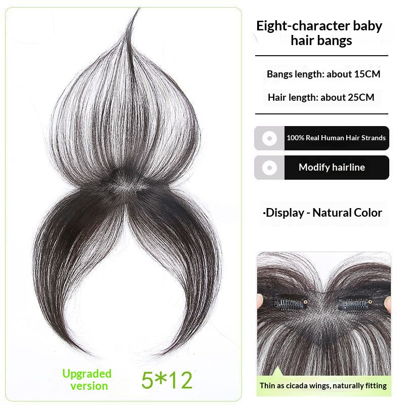 Women's Clip-In Bangs Hairpiece for Crown of Head