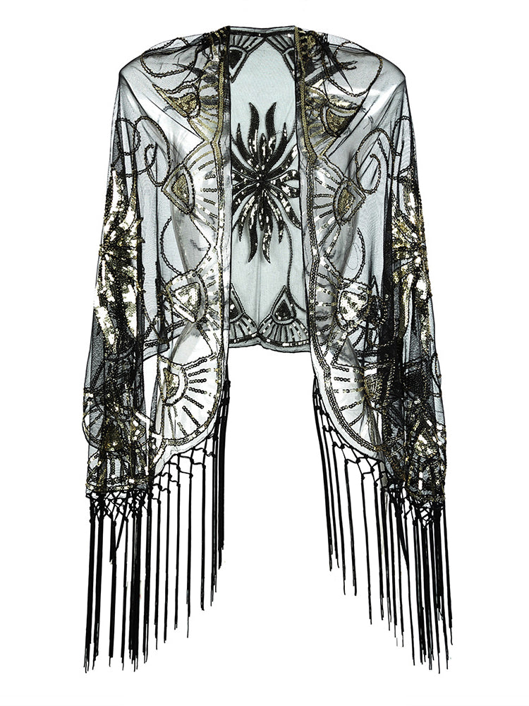 Flapper Gatsby Party Mesh Short Cover Up Robe Accessoire