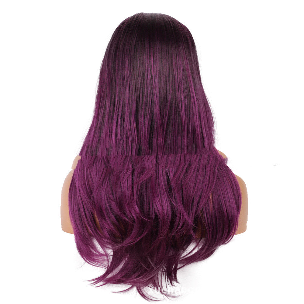 Gradient Couleur Intérieur Boucle Long Curly Cheveux Haute Température Soie Couleur Dentelle