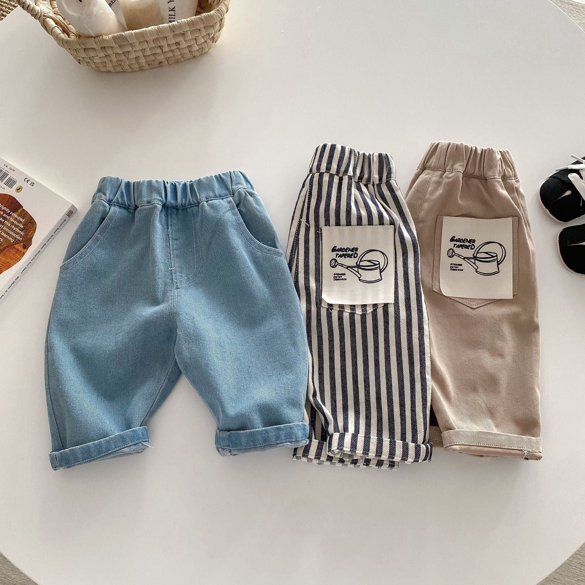 Pantalon casual imprimé de style japonais pour garçons