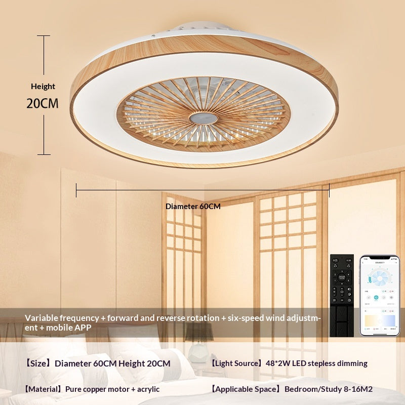 Ventilateur de plafond électrique Ribbon en grain de bois pour salon et salle à manger