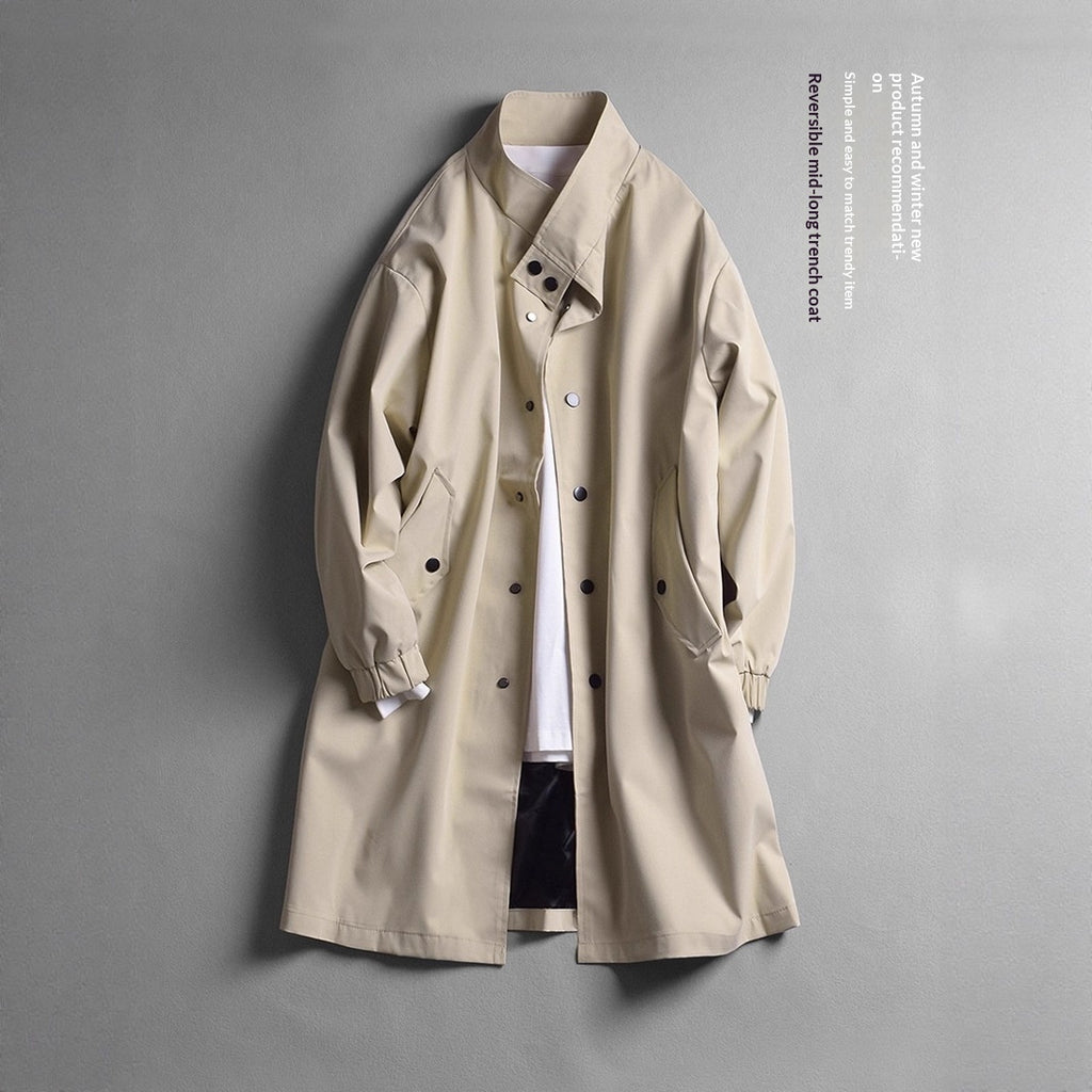 Manteau de trench à manches simples pour hommes