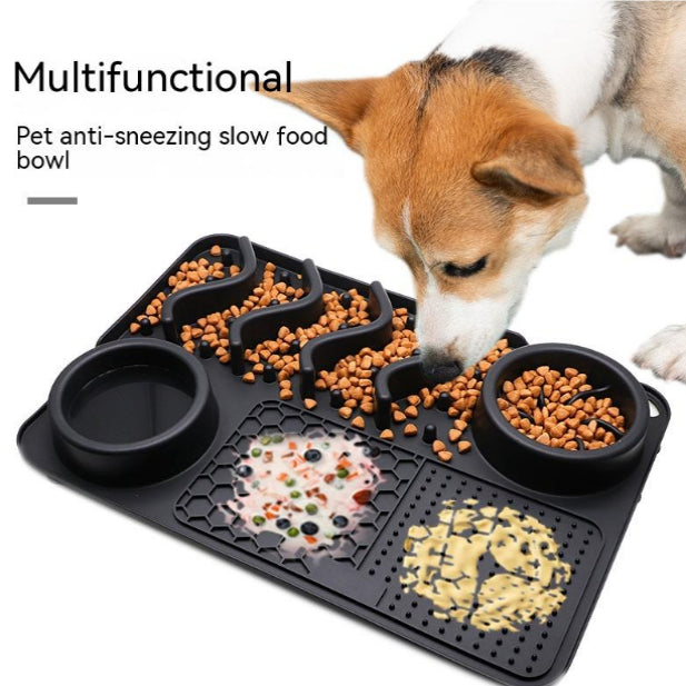 Chien Silicone Licing Pad Pet Licing Mat Silicone Smelling Mat Multifonctionnel Food Bowl P