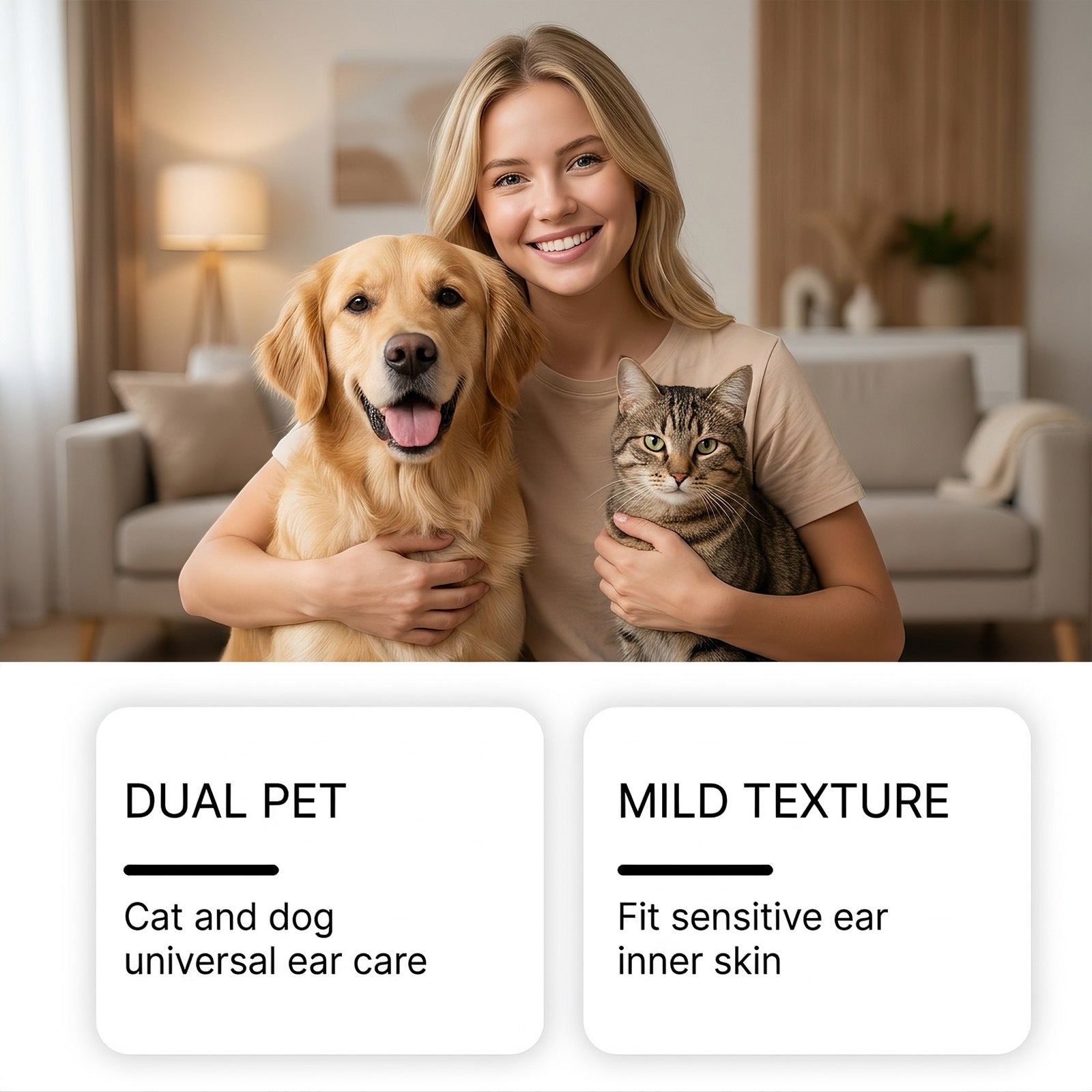 Soins de l'oreille pour animaux de compagnie Drops Nettoyage doux de l'oreille pour animaux de compagnie