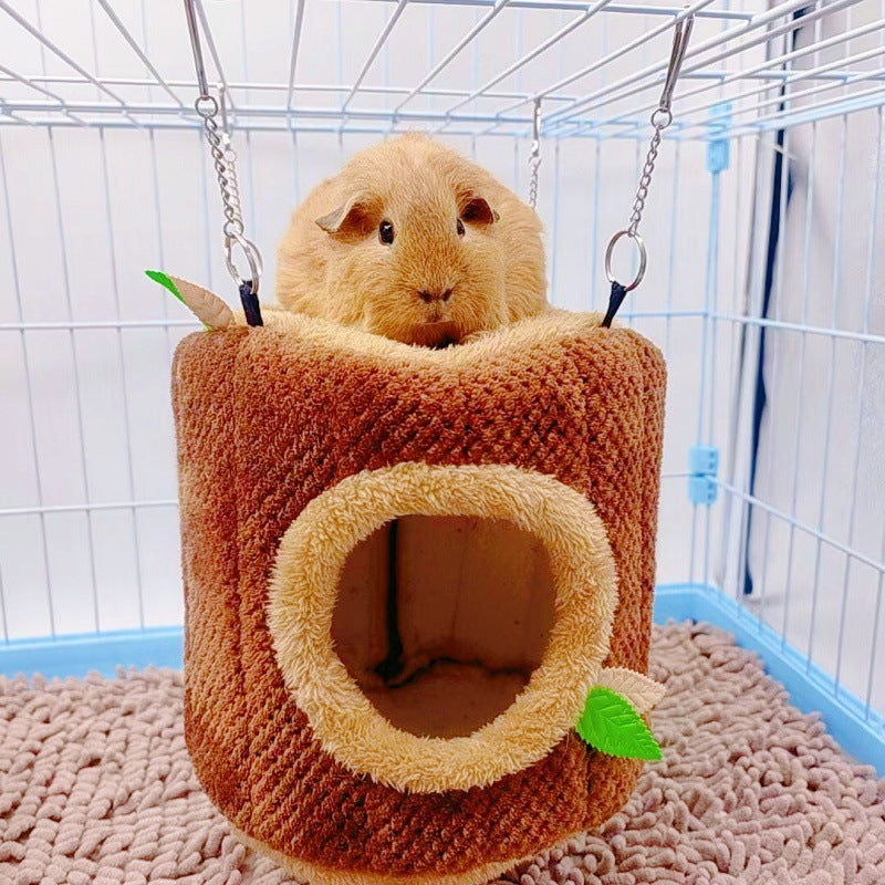 The rabbit and hamster are sleeping Winter nest