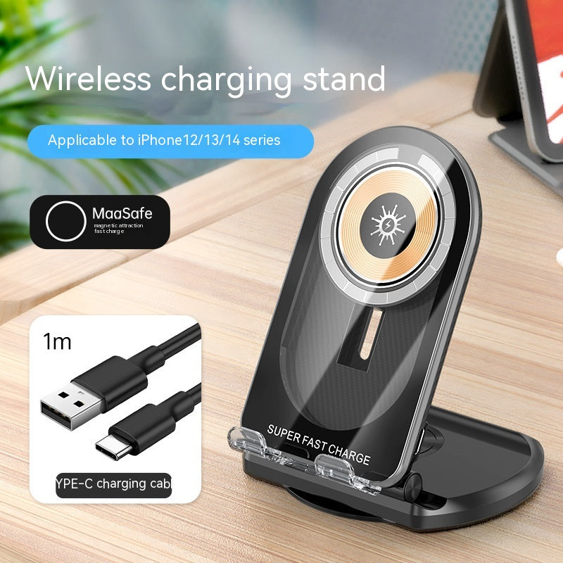Magsafe Chargeur magnétique sans fil 2-en-1 15W charge rapide Support de fixation