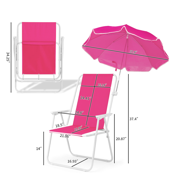1 Pack pliant chaise de plage avec parapluie
