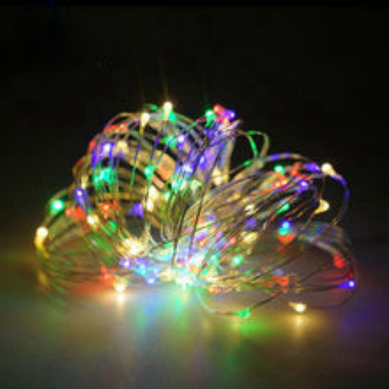 Fil de cuivre led Petite couleur Atmosphère Lumière Bande de lumière Chaîne Perles de lumière Arbre décoré