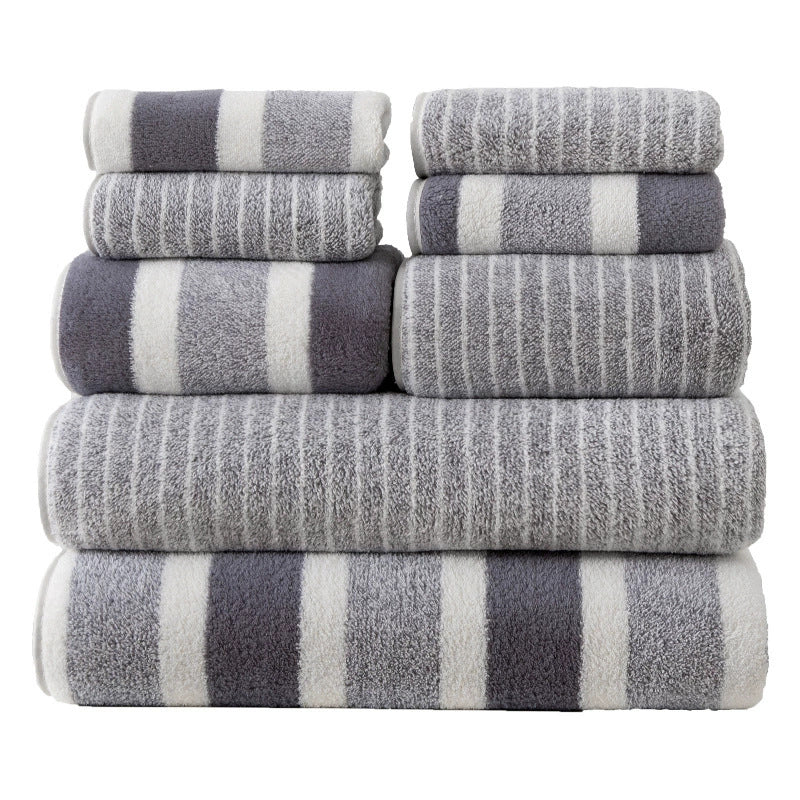 Toile de corail Double face Épaisseur 8 pièces Ensemble Serviettes Écharpe carrée