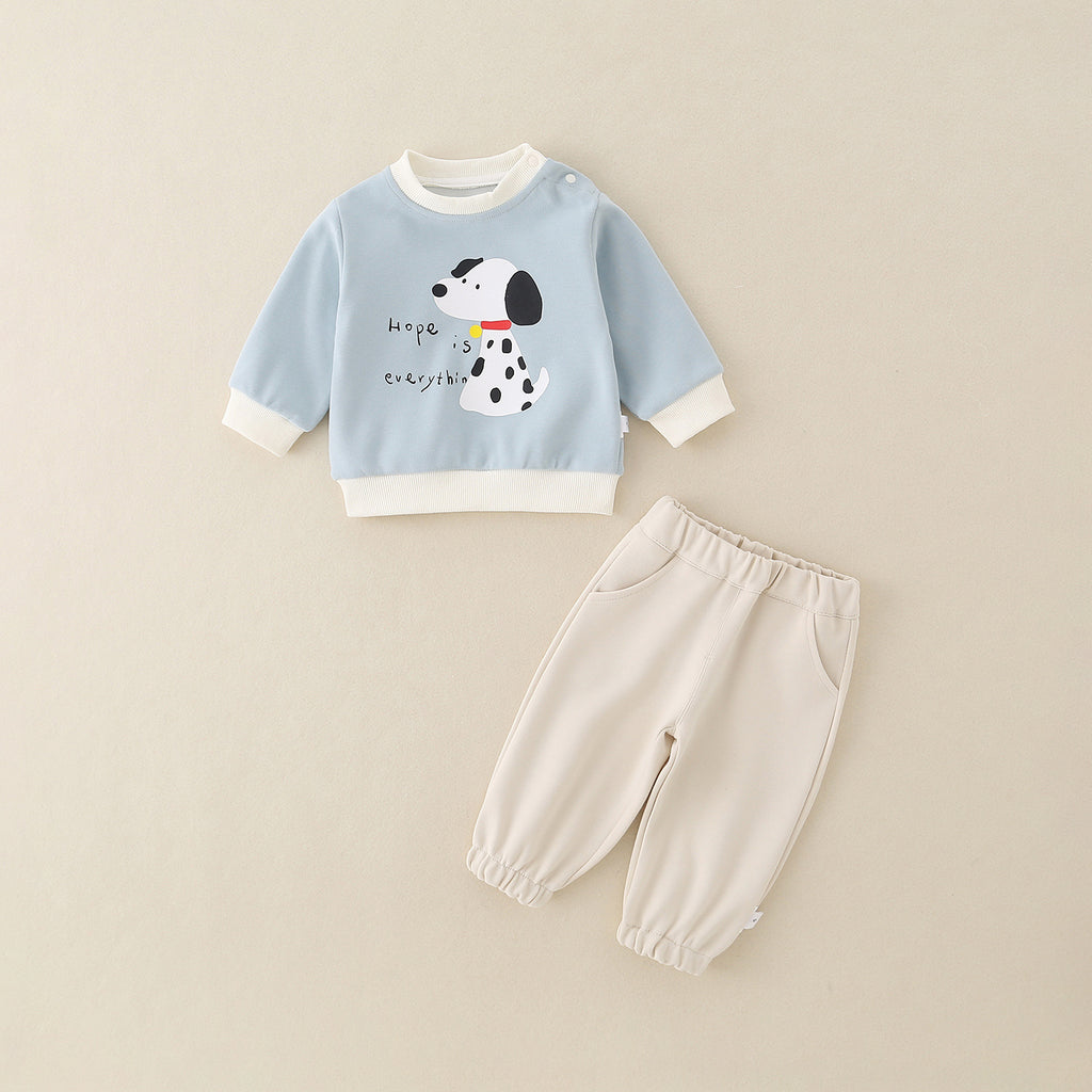 Bébé garçon Early Autumn Peeling Skin Puppy Outerwear Ensemble de printemps