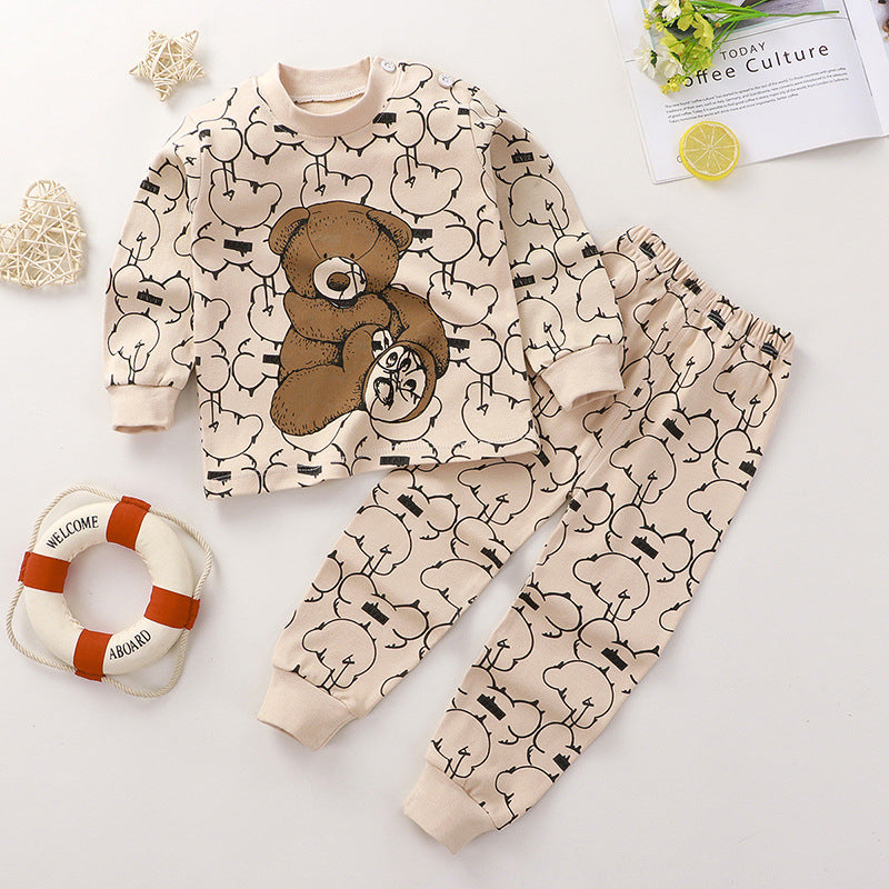 Costume pour enfants Pure Cotton Vêtements pour bébés Vêtements de salon chauds Vêtements d'automne Vêtements pour enfants