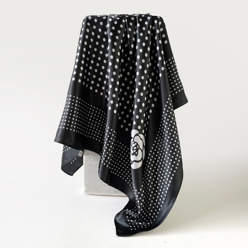 Polka-dot Imprimer Headscarf Femmes Faux Écharpe en soie
