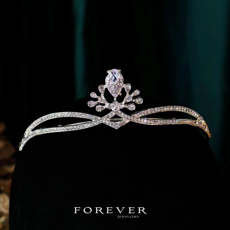 Tête d'affiche de la couronne de la mariée de Strass Flower Diamond