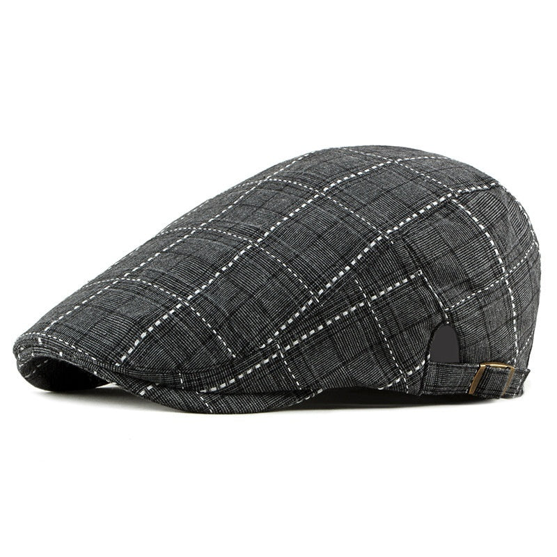 Homme Retro British Gingham Peaked Cap
