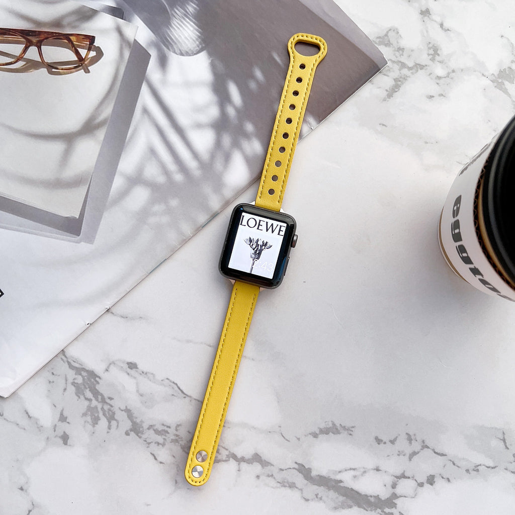 Iwatch7 Petit bracelet en cuir taille barbour Iwatch Iwatch123456se Double ongles mince modèle