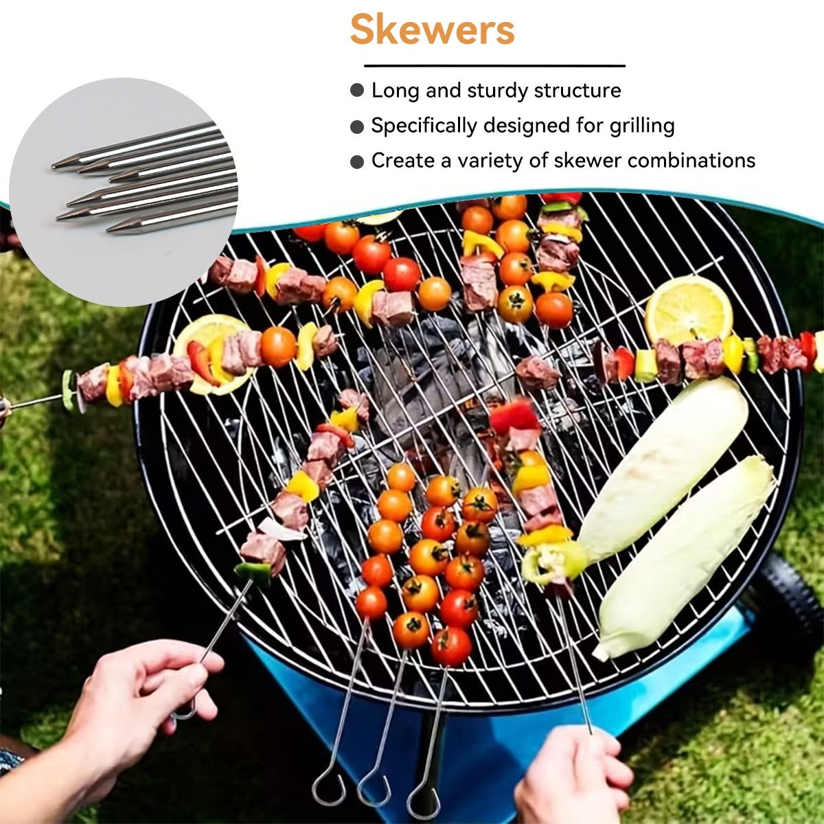14X en acier inoxydable BBQ Barbecue Ensemble d'outils de grillage extérieur Kit Portable