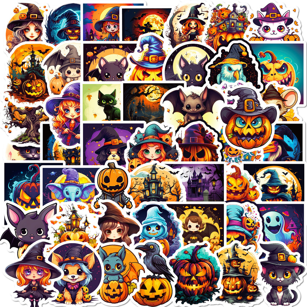 300 Stickers Ghost Graffiti Stickers Soupir de citrouille de dessin animé Halloween Décoration Sticke