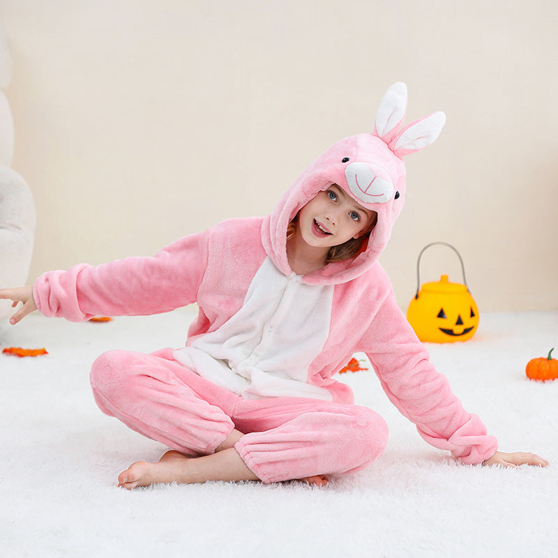 Cartoon animal onesies pour les enfants plus âgés costumes de performance Halloween