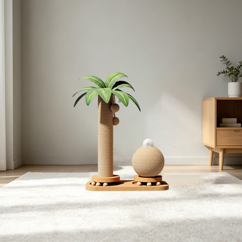 Tour d'arbre de chat Scratcher avec les Polonais Sisal & 2 boules de danse A